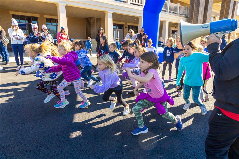 Students participate in a fun run